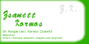 zsanett kormos business card